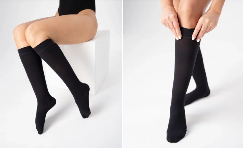 Как одеть компрессионные гольфы