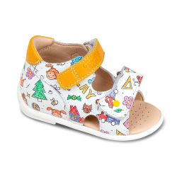 TW-139 (цв.27-белый/принт, 18) Туфли (откр.нос,натур.кожа)