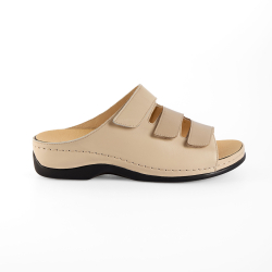 DTD-002 (цв.1-бежевый) Туфли летние открытые (3 ремня на велкро)