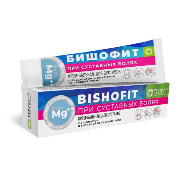 Крем-бальзам при суставных болях с бишофитом и вытяжкой из сакской грязи  